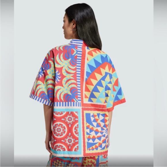 adidas x farm Rio - bold blue/bliss oran shirt L/XL - NWT - Picture 4 of 8